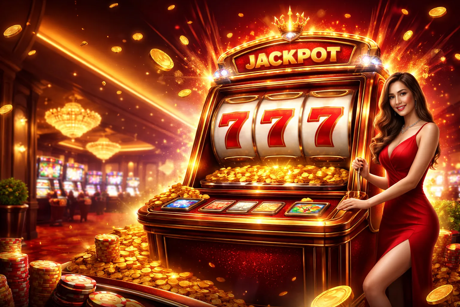 Hình ảnh chính trò chơi slot thabet88 info với giải độc đắc và màu sắc sống động